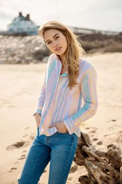 Shirts^Kiel James Patrick Bahama Breeze Striped Oxford