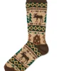Socks^Kiel James Patrick Cozy Cabin Moose Socks