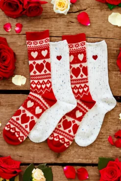 Socks^Kiel James Patrick Cream Heart Donegal Socks