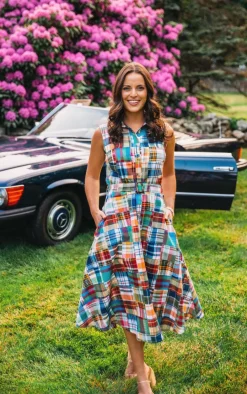 Dresses^Kiel James Patrick Montauk Patchwork Madras Shirtdress