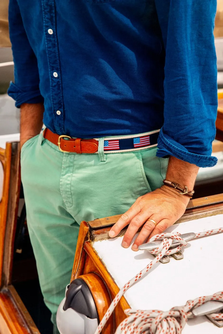 Men'S^Kiel James Patrick Old Glory Ribbon Belt