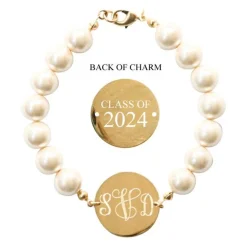 Class Of 2024^Kiel James Patrick Pearl Monogram Bracelet--Class Of 2024