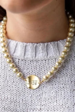 Class Of 2024^Kiel James Patrick Pearl Monogram Necklace--Class Of 2024
