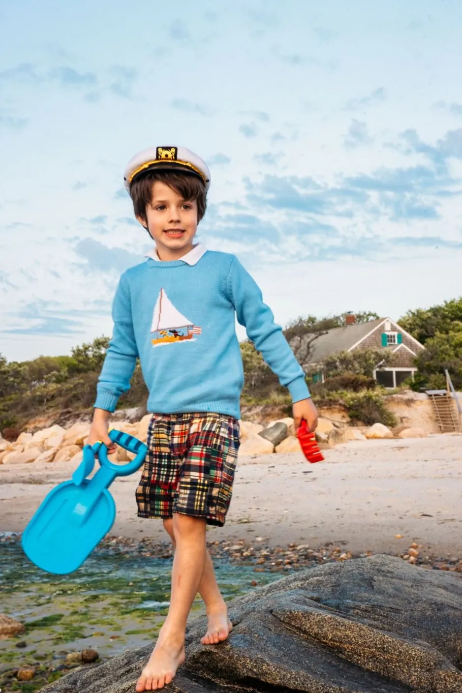 Sweaters^Kiel James Patrick Ruff Day At Sea Kids Sweater- Light Blue