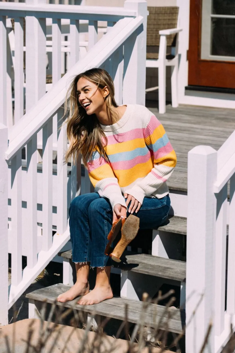 Sweaters^Kiel James Patrick The Sunset Striped Sweater