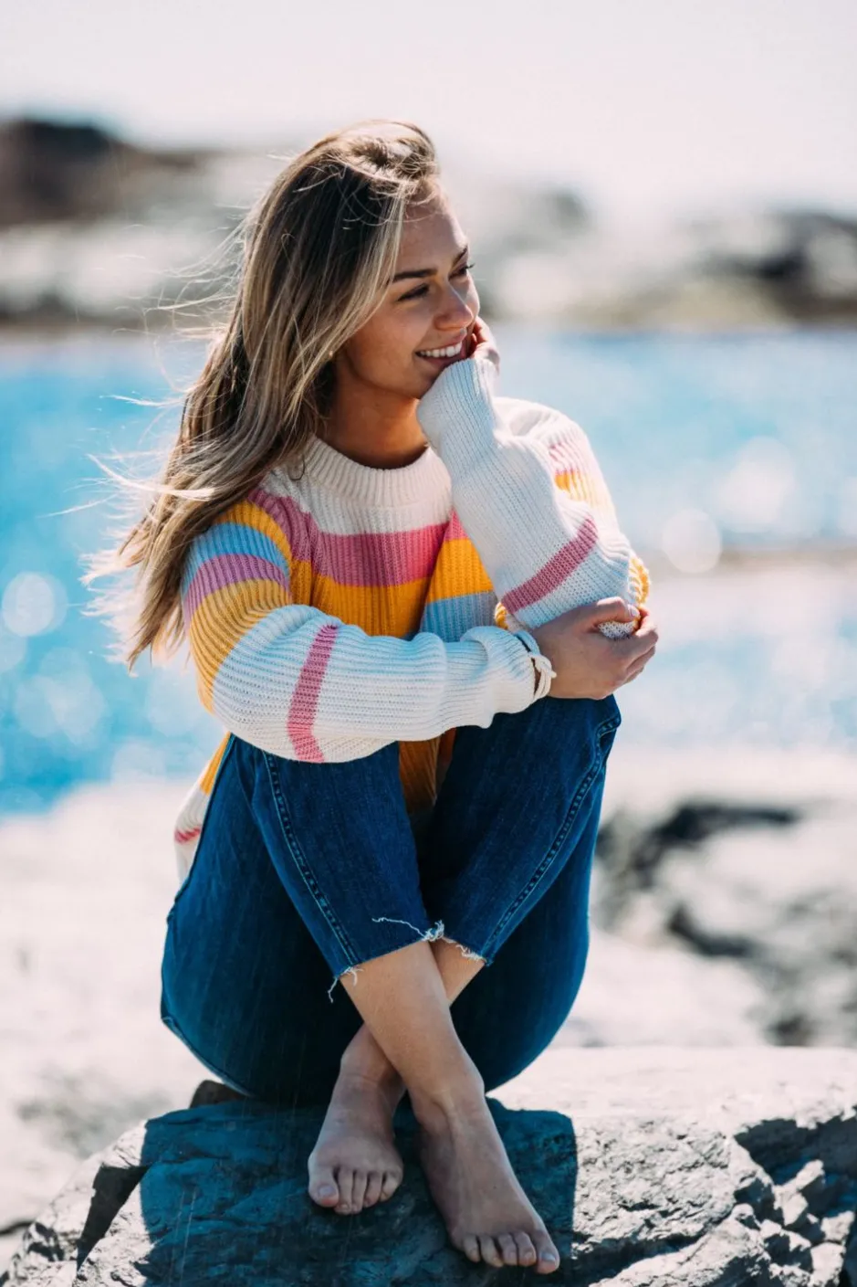 Sweaters^Kiel James Patrick The Sunset Striped Sweater