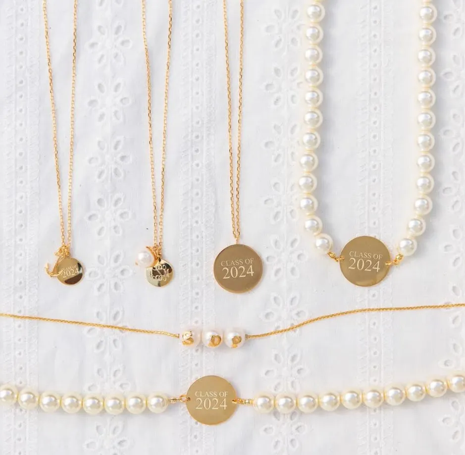 Class Of 2024^Kiel James Patrick World'S Your Oyster Gold Necklace --Class Of 2024